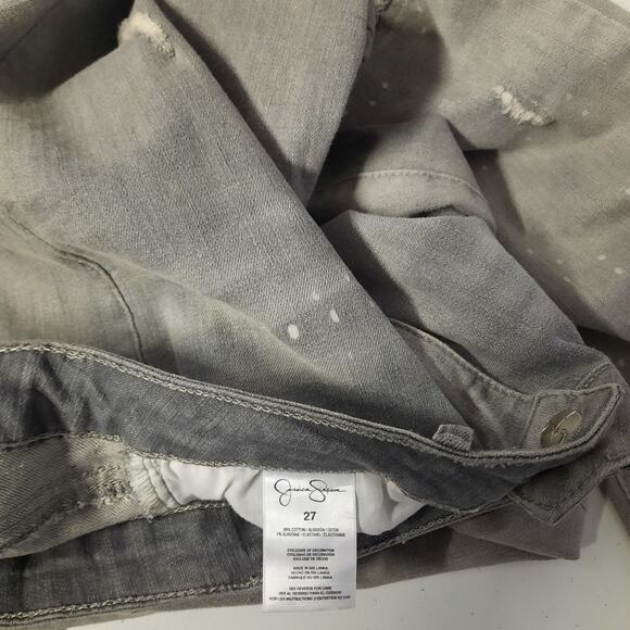 Jessica Simpson Cherish Skinny Jeans Womens Size 27 Gray Distressed Denim - Picture 6 of 8
